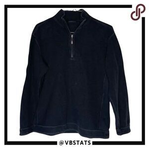 Tommy Bahama Black 1/4 Zip Top in Size Medium